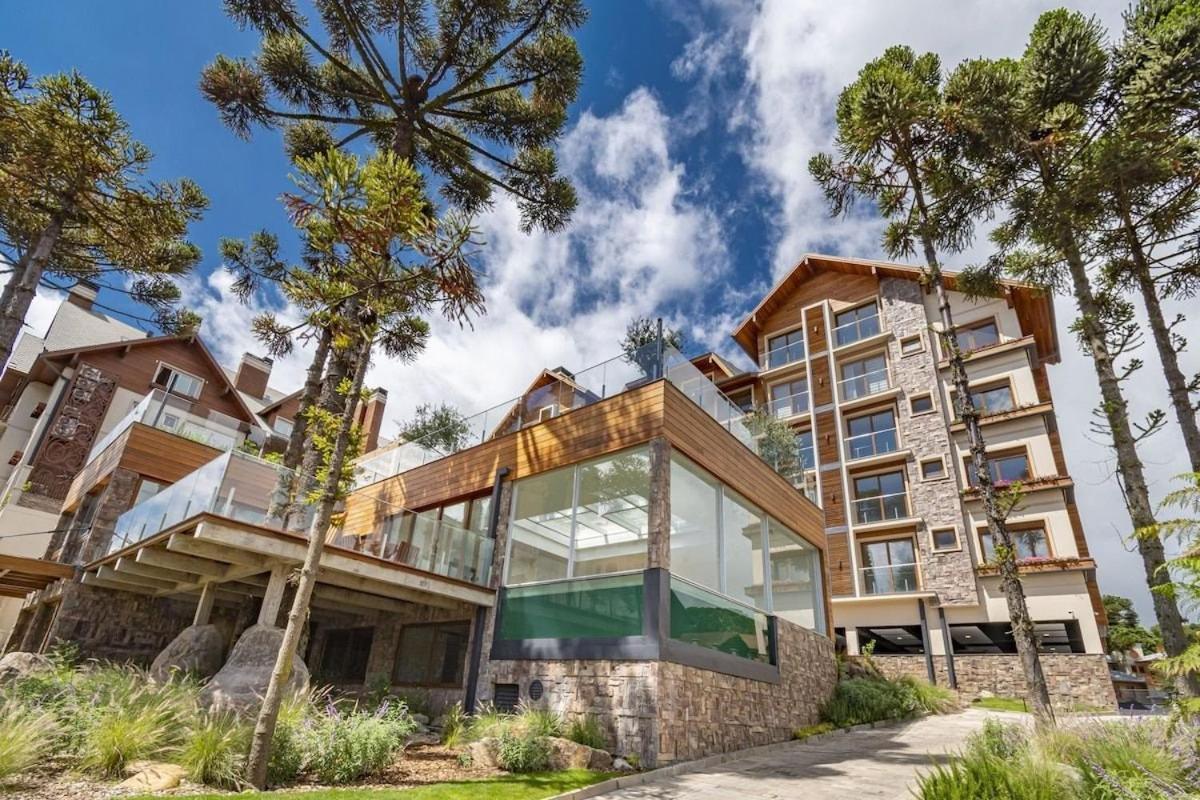 Apartamento Rosa Edificio Bellagio Canela Com Infraestrutura Completa Exterior foto