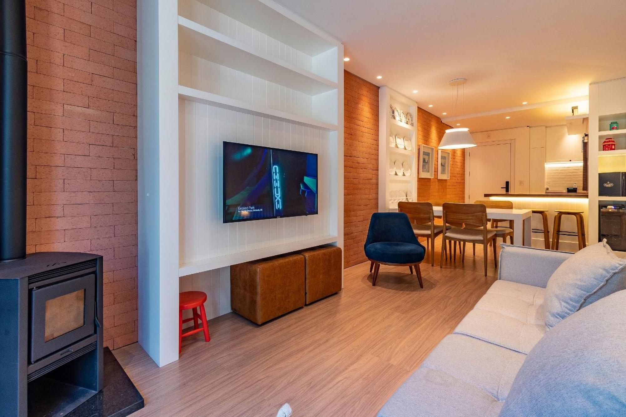 Apartamento Rosa Edificio Bellagio Canela Com Infraestrutura Completa Exterior foto